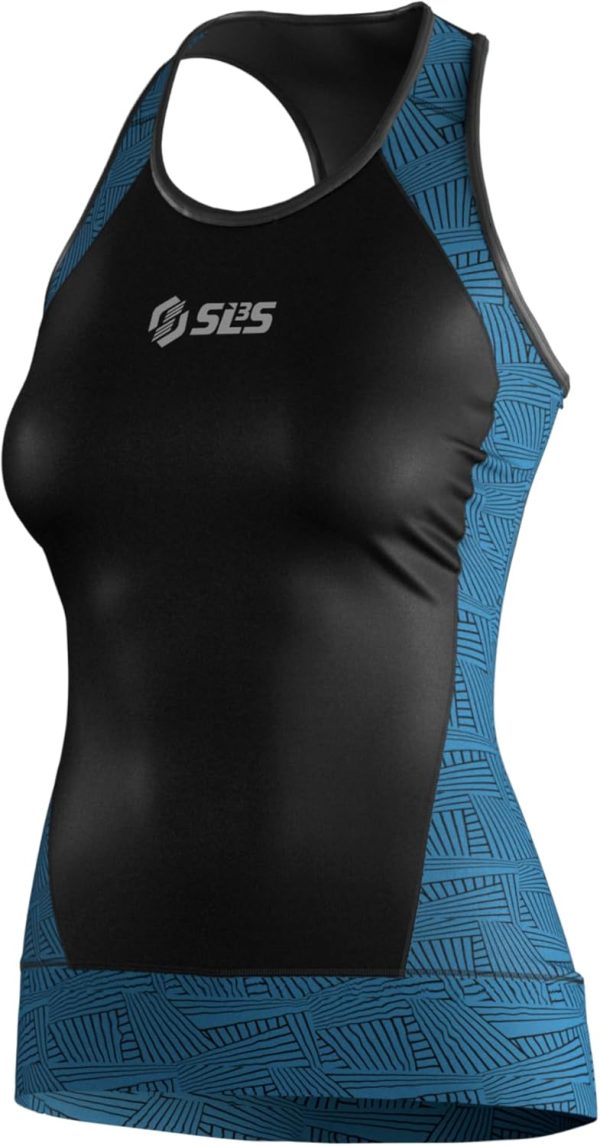 SLS3 Triathlon Top Women - Sleeveless Tri Top Women - Triathlon Shirts Women Singlet - Anti-Friction Seams, No Shelf Bra