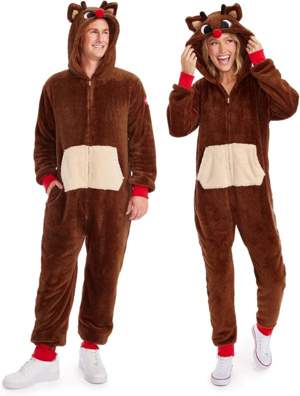 Tipsy Elves Women's Christmas Rudolph Sherpa Jumpsuit Size Medium