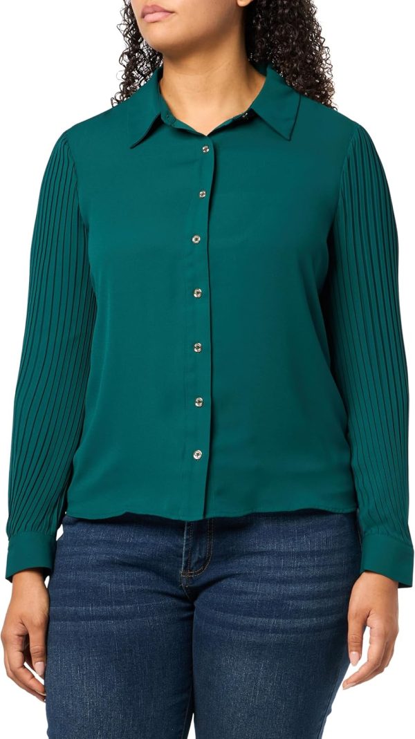 Tommy Hilfiger Women's Long Shirt with Pleated Sleeves